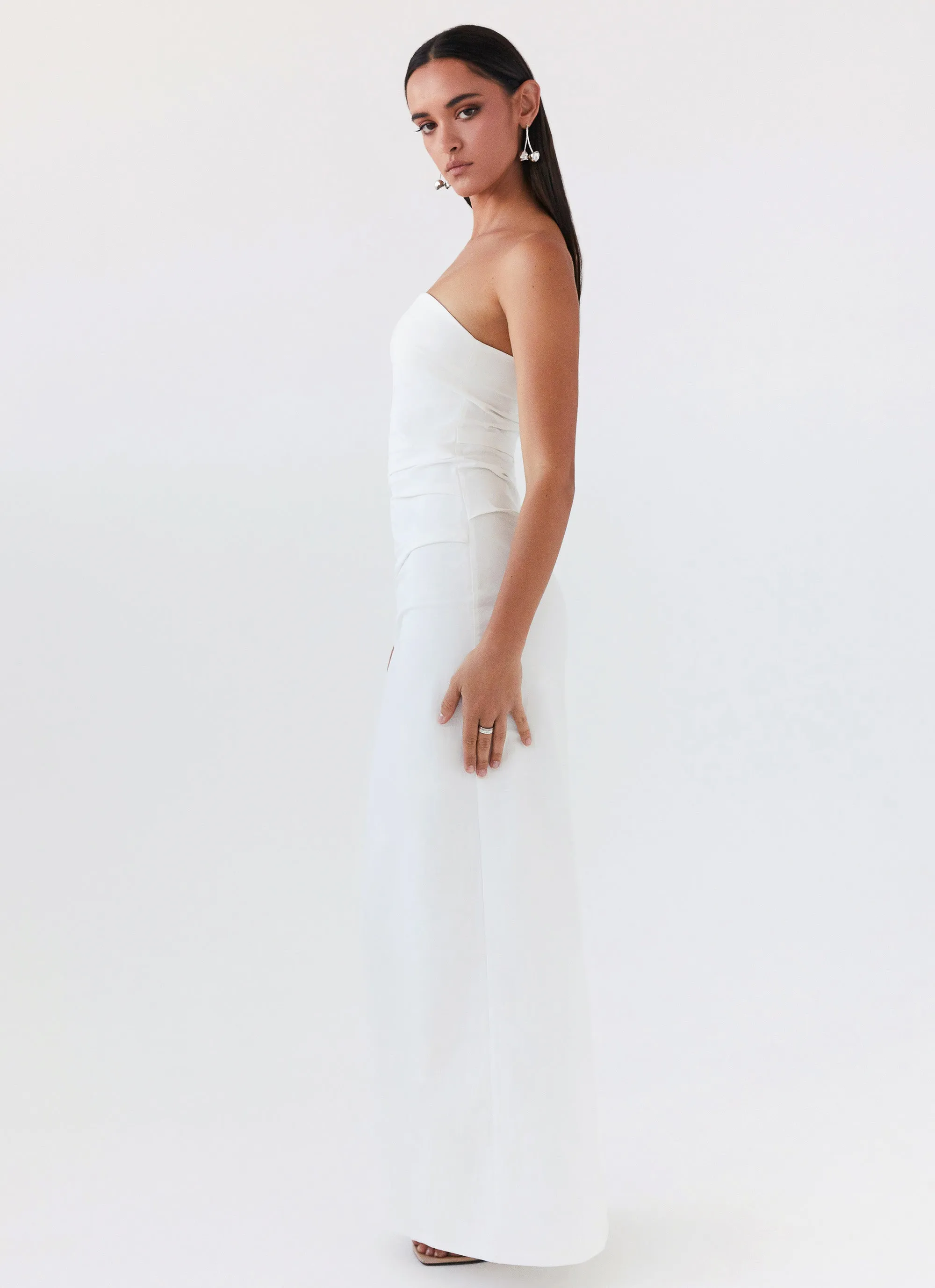 Danielle Strapless Maxi Dress - White