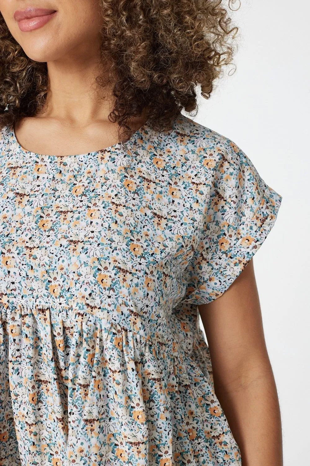 Ditsy Floral Oversized Smock Top