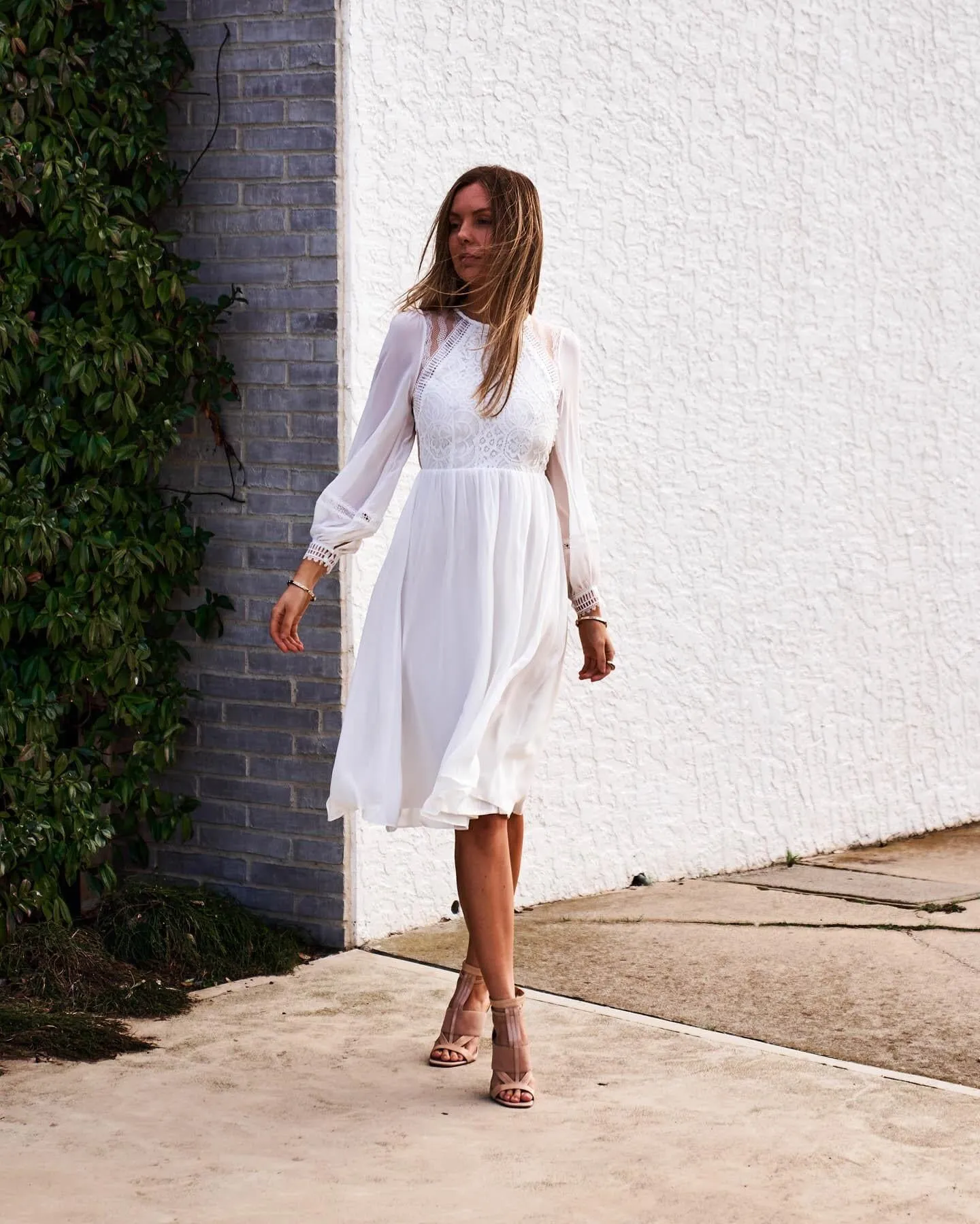 Elaine Dress-White