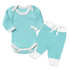 Endanzoo Organic Boy Bodysuit w/ Cuff Pant - Aqua