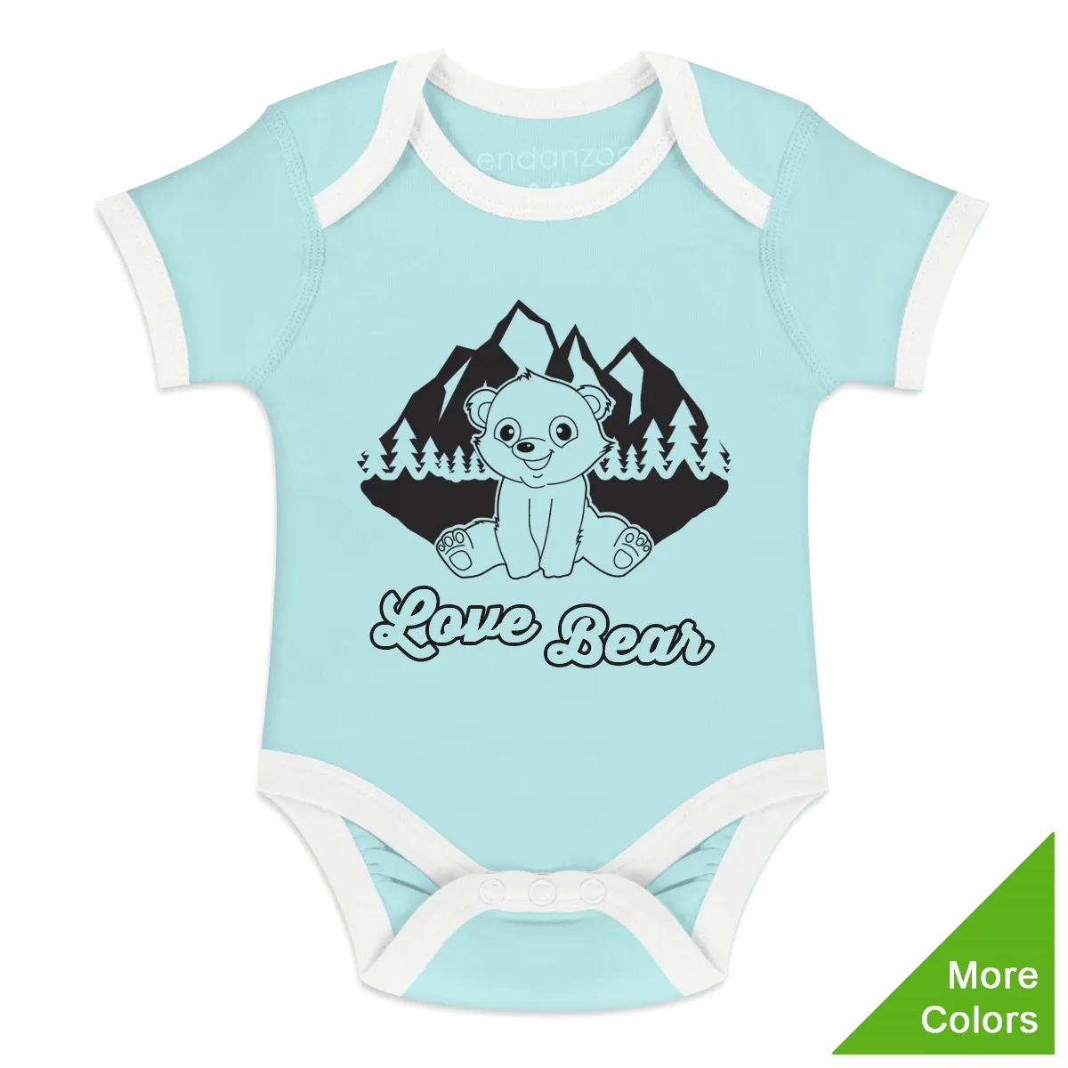 Endanzoo Organic Short Sleeve Bodysuit - Bear Adventure