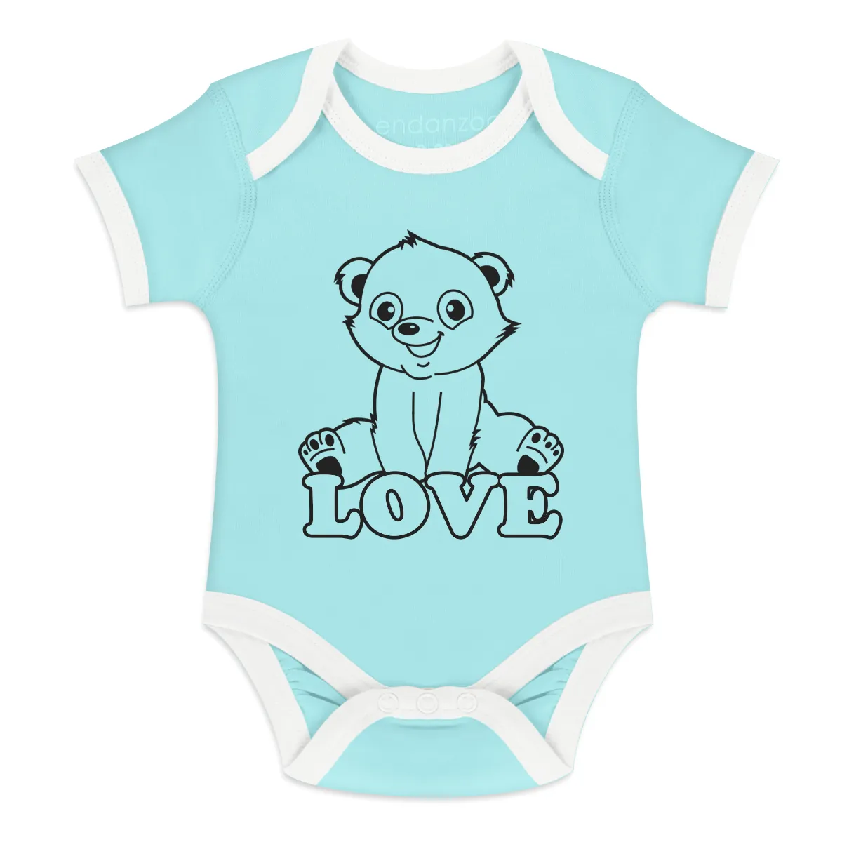 Endanzoo Organic Short Sleeve Bodysuit - Polar Bear Love