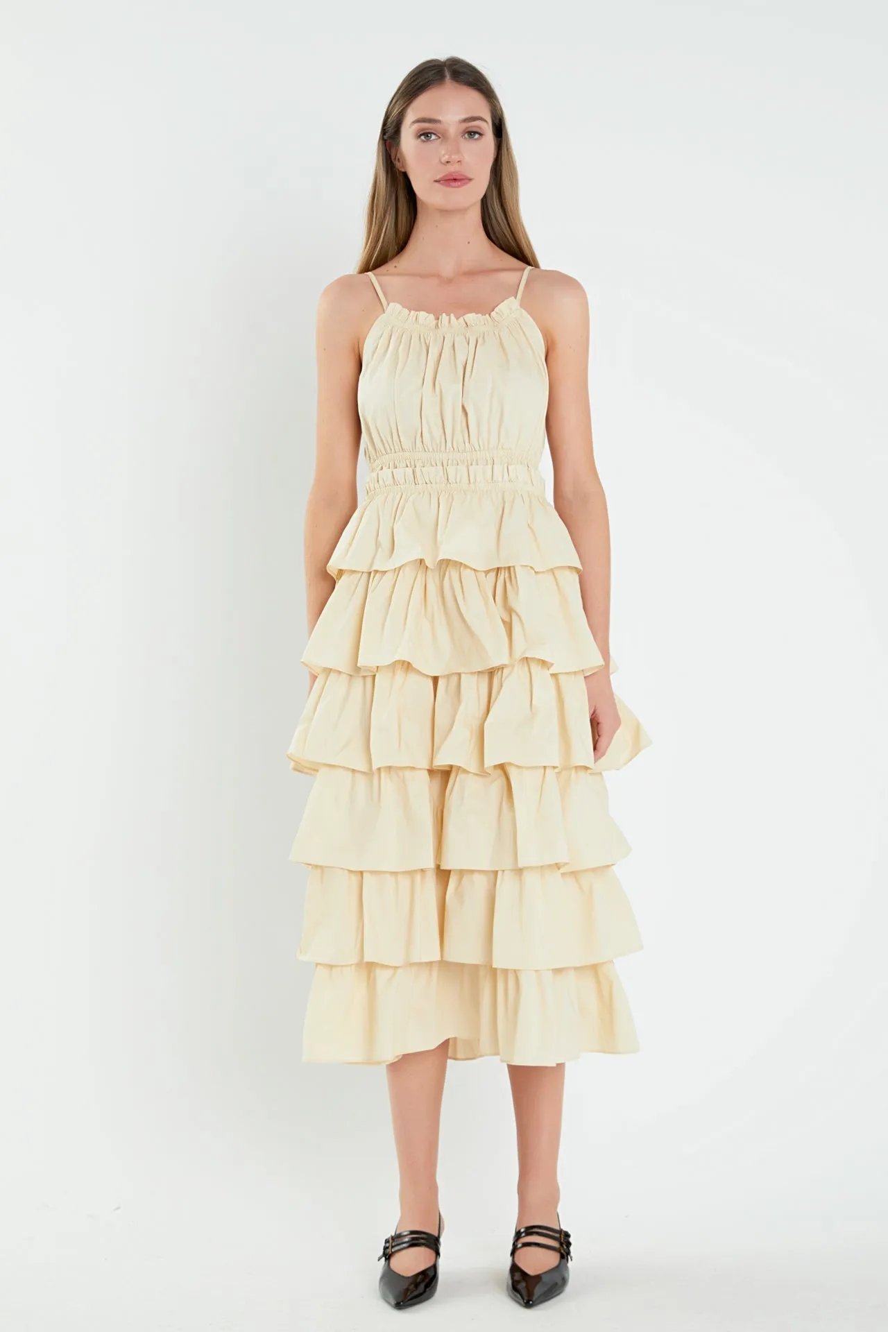 English Factory - Tiered Maxi Sleeveless Dress