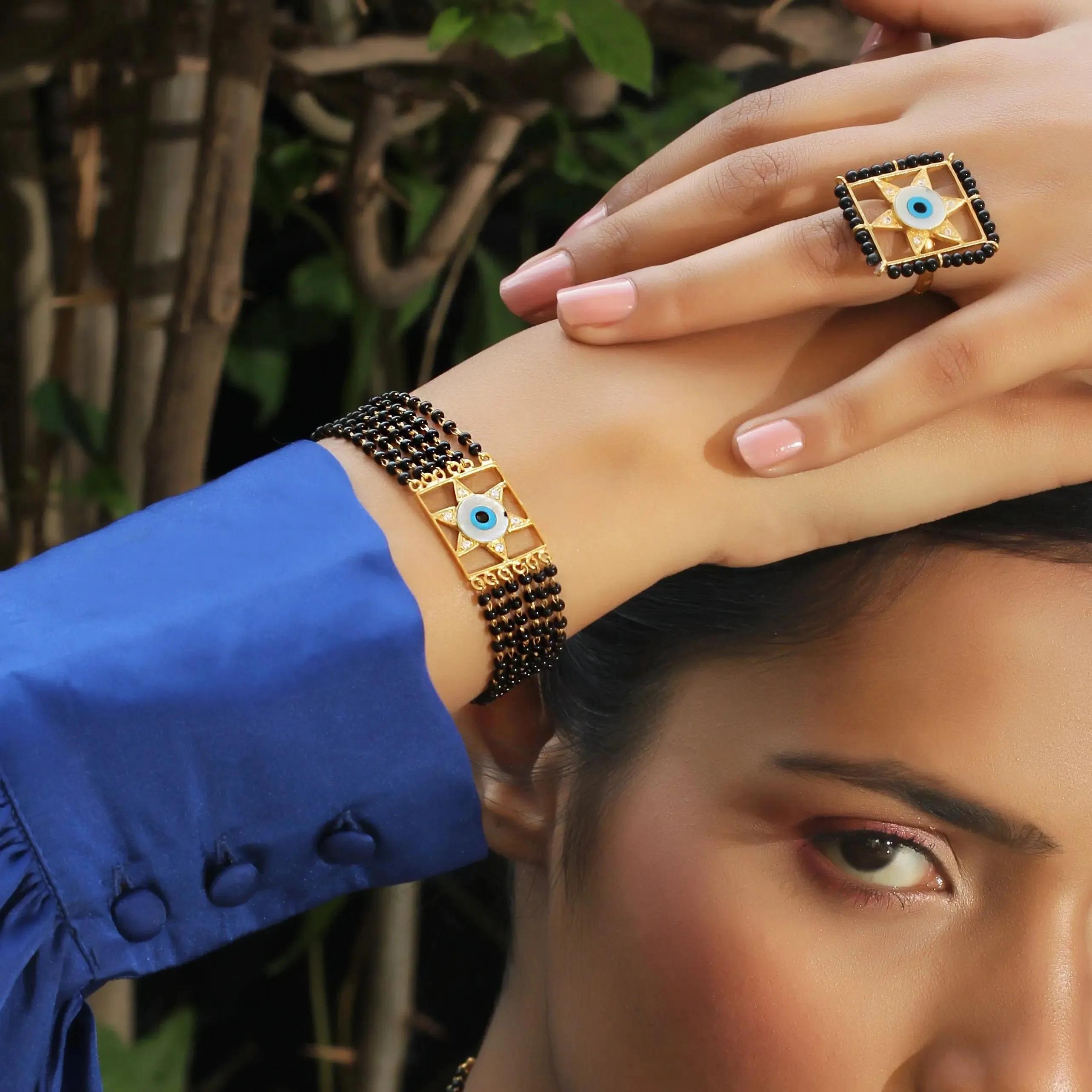 Evil Eye with Star Mangalsutra bracelet