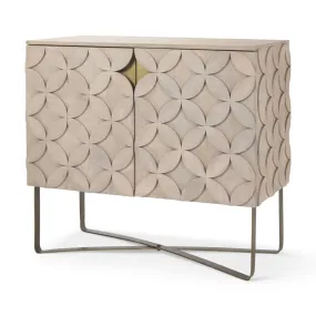 Excelsior Accent Cabinet Light Brown Wood | Gold Metal