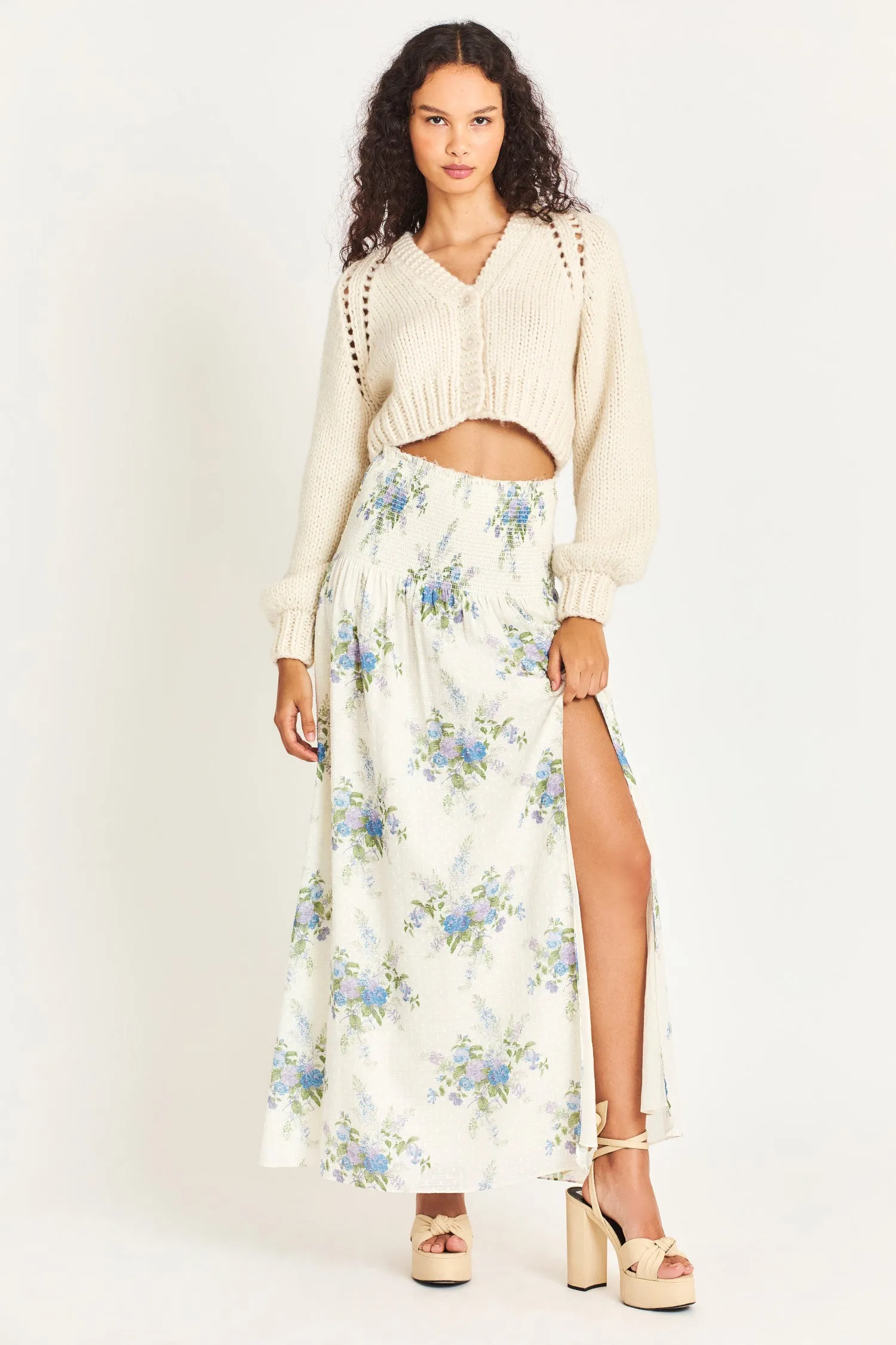 Falune Maxi Skirt- PERIWINKLE AQUA