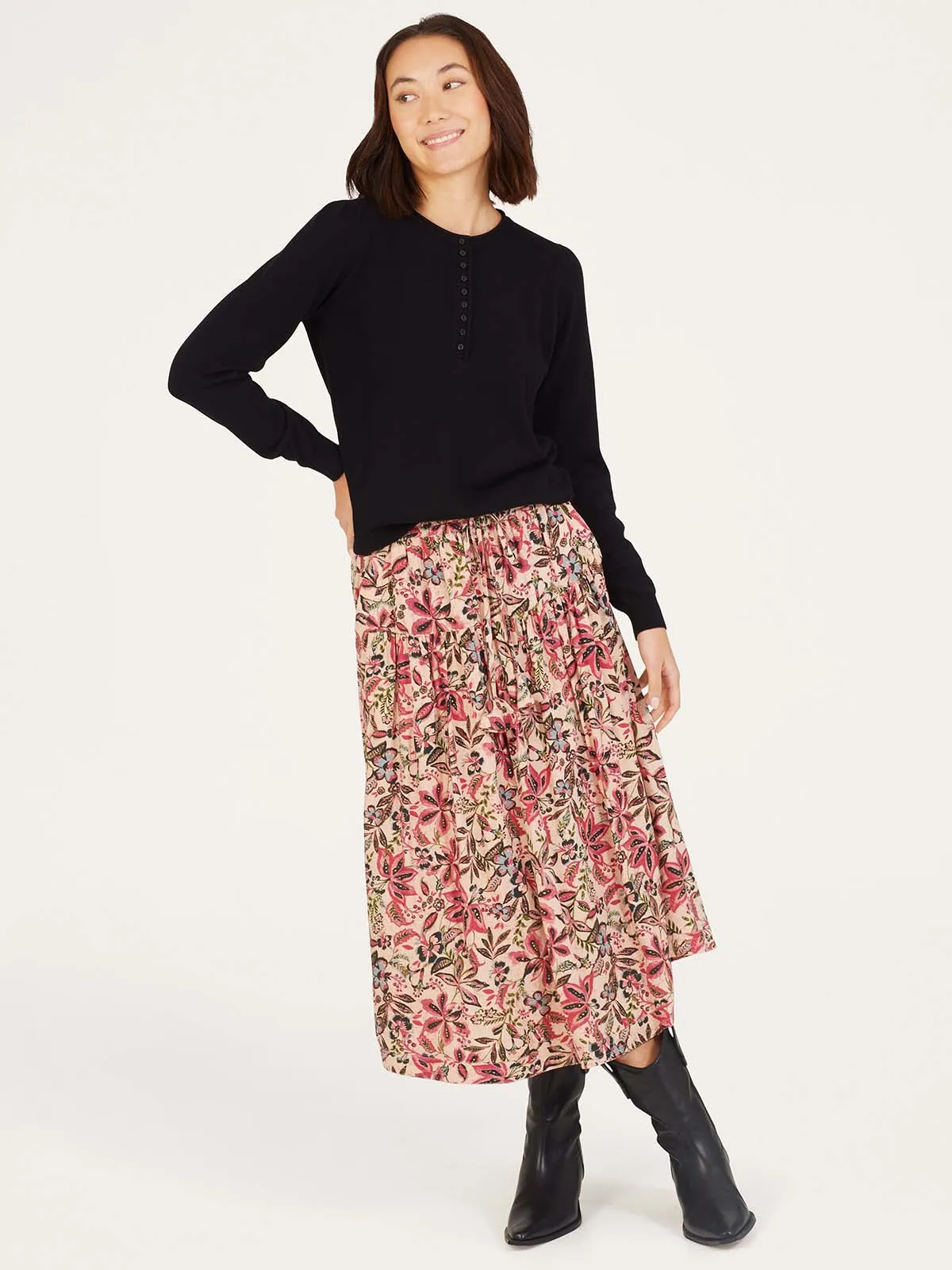 Faye Lenzing™ Ecovero™ Dobby Skirt - Faded Rose Pink