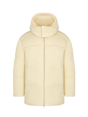 Flower-Warmth Recycled Nylon Long Puffer—rind yellow