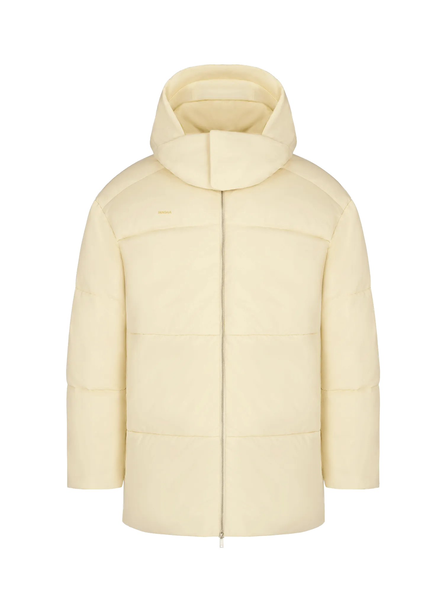 Flower-Warmth Recycled Nylon Long Puffer—rind yellow