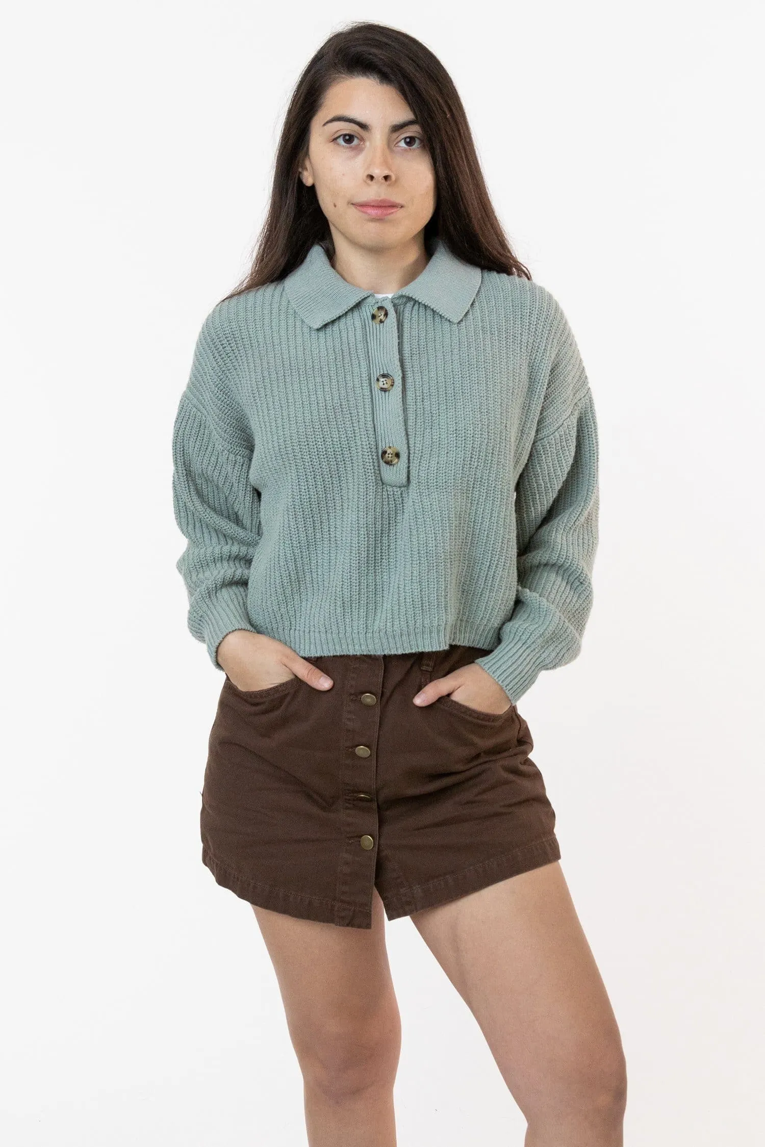 FM30GD - Fisherman Cropped Polo Pullover