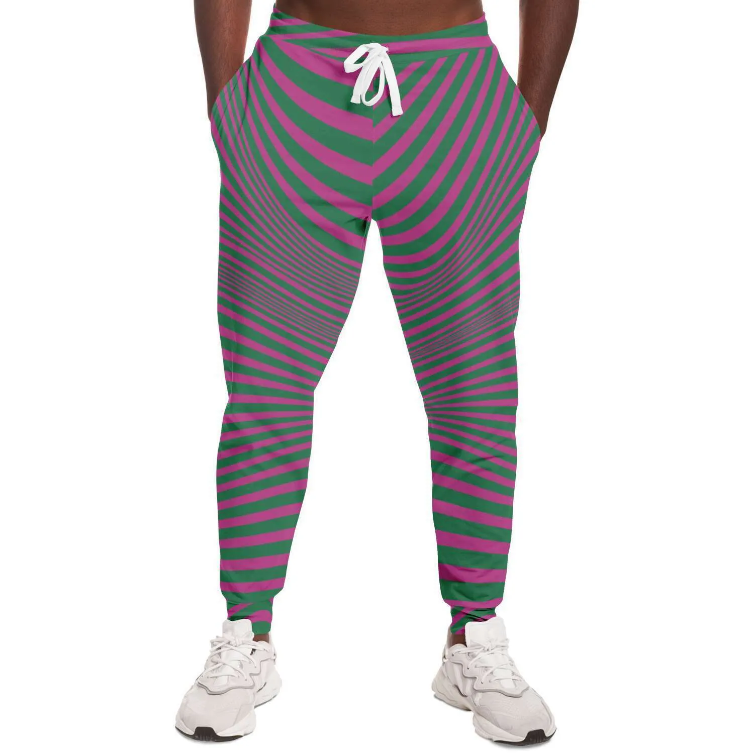 Fuchsia & Green Optical Unisex Fleece Joggers