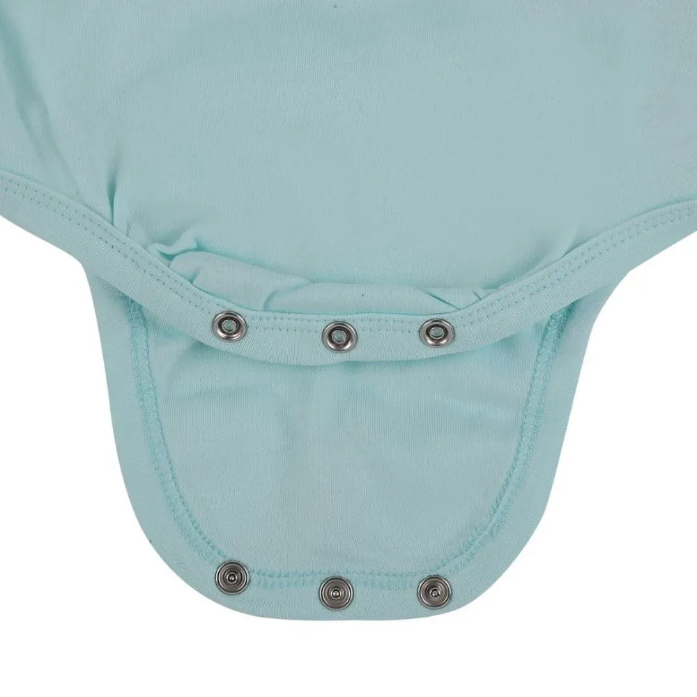 Full Sleeves Bodysuit 2Pc- Girls - Aqua/Pink