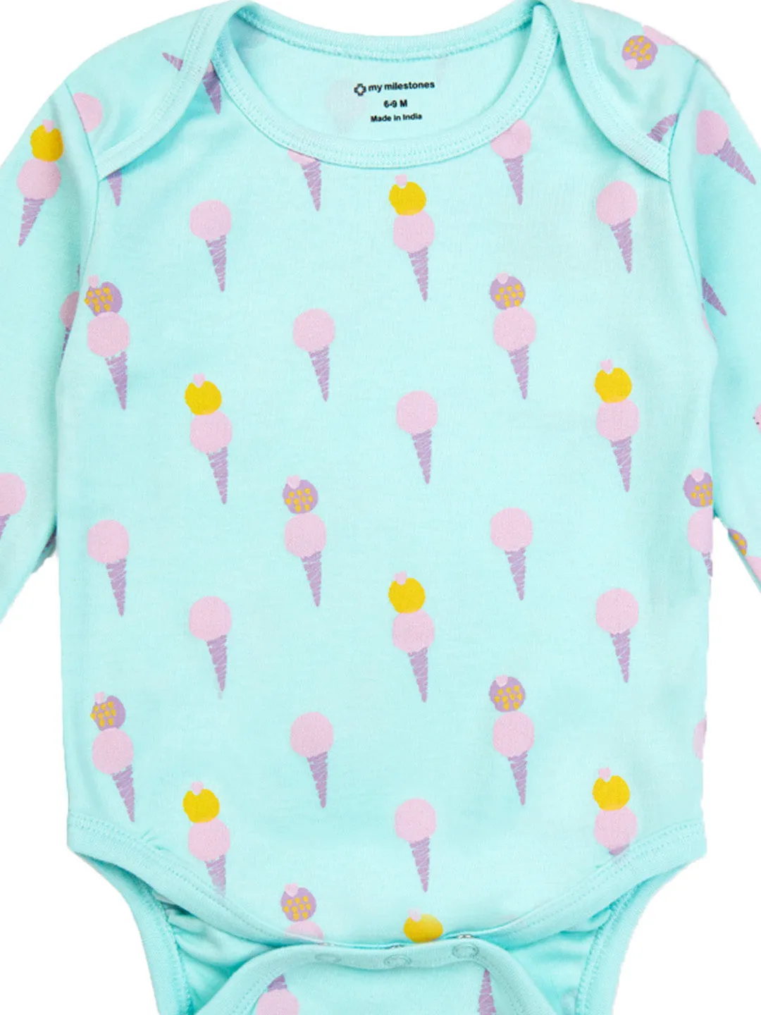 Full Sleeves Bodysuit - Aqua Ice-Cream Print