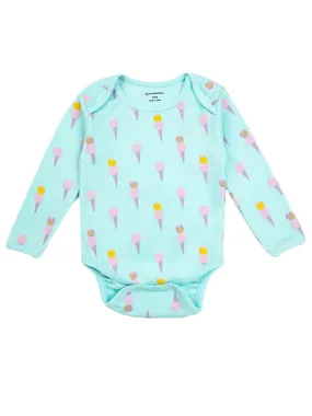 Full Sleeves Bodysuit - Aqua Ice-Cream Print