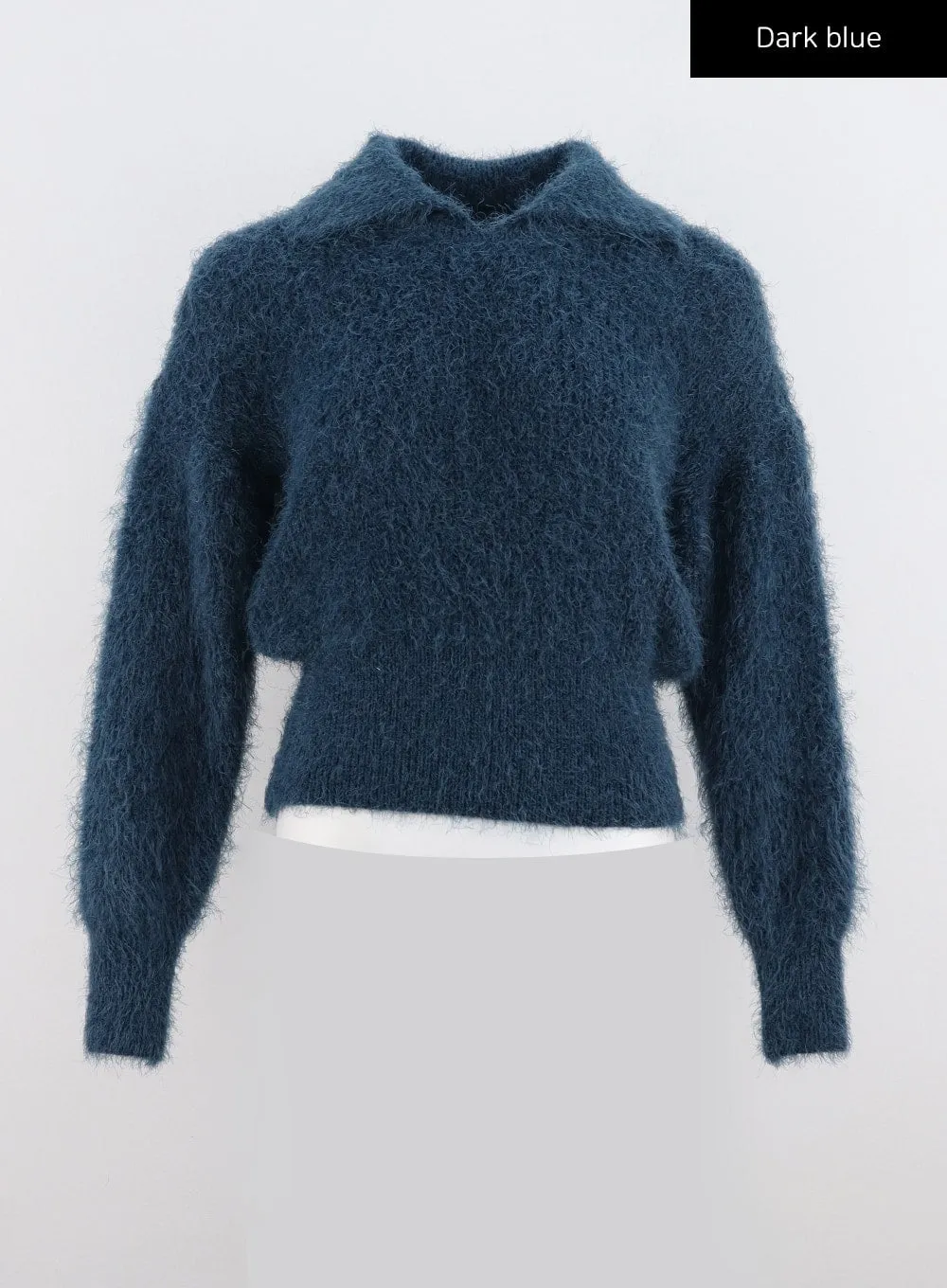 Fuzzy Knit Collar Sweater IO320