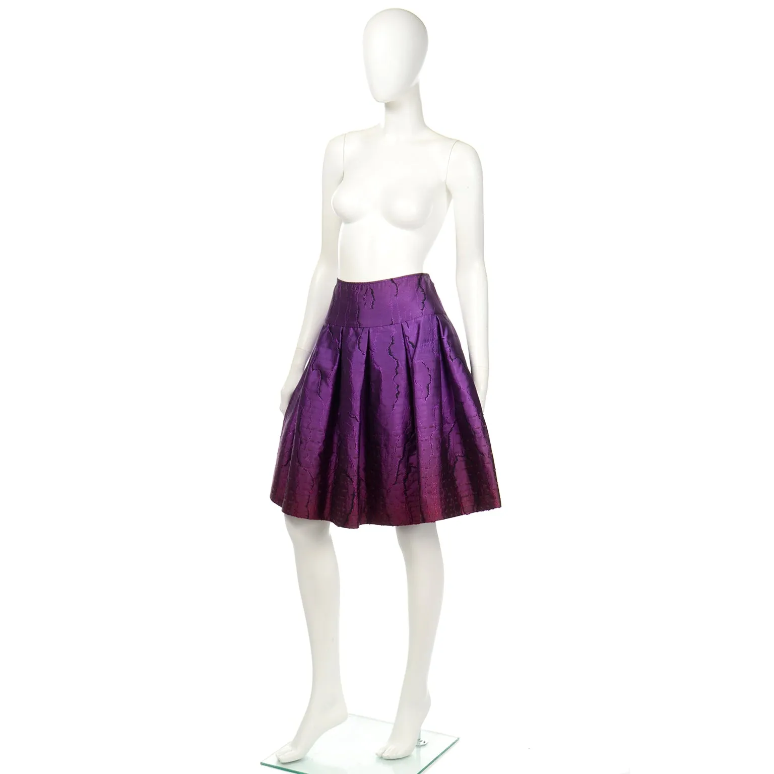 F/W 2008 Oscar de la Renta Textured Purple Gradient Skirt