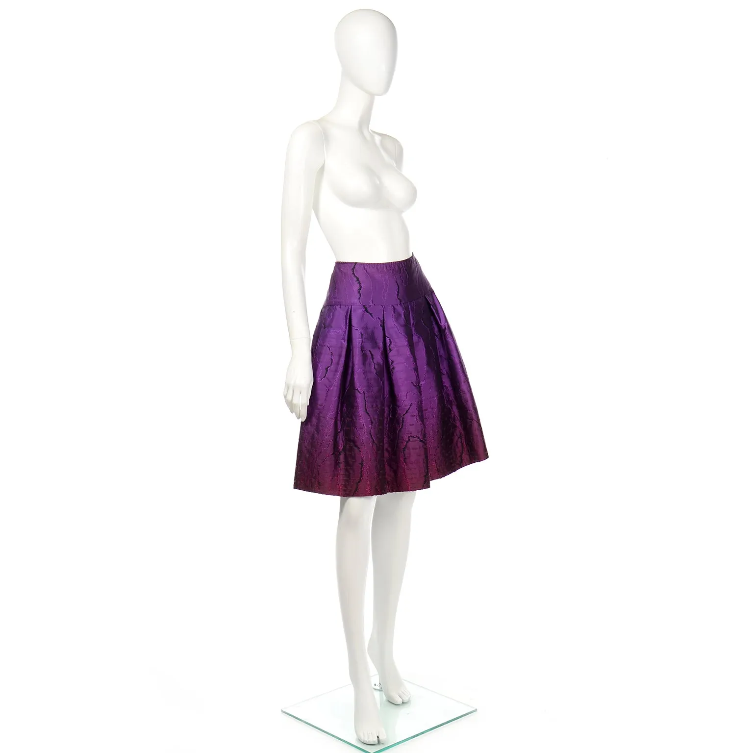 F/W 2008 Oscar de la Renta Textured Purple Gradient Skirt