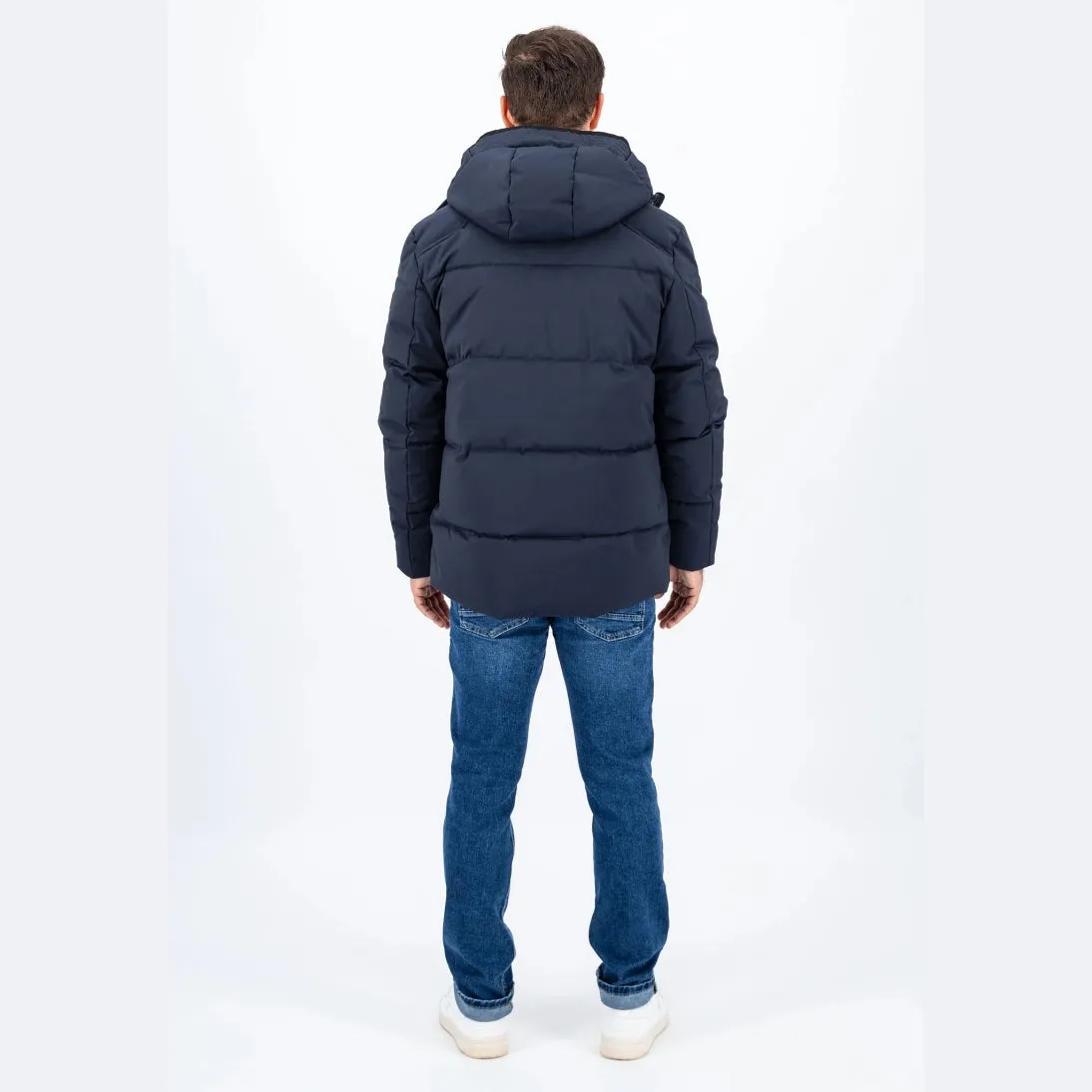 Fynch-Hatton Casual Hooded Puffer Jacket Dark Navy 14102649