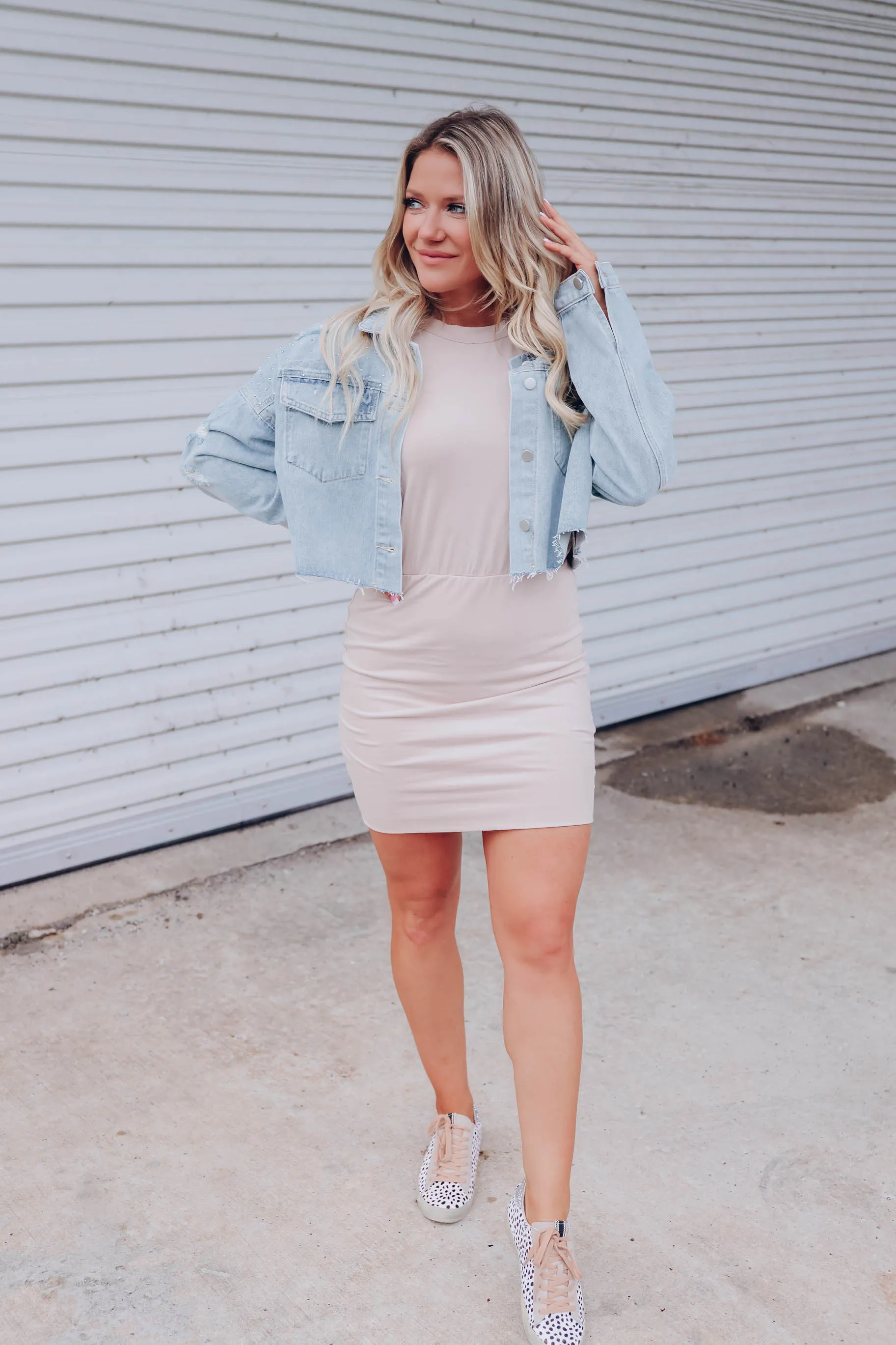 Gabby Blush Fitted Tank Dress