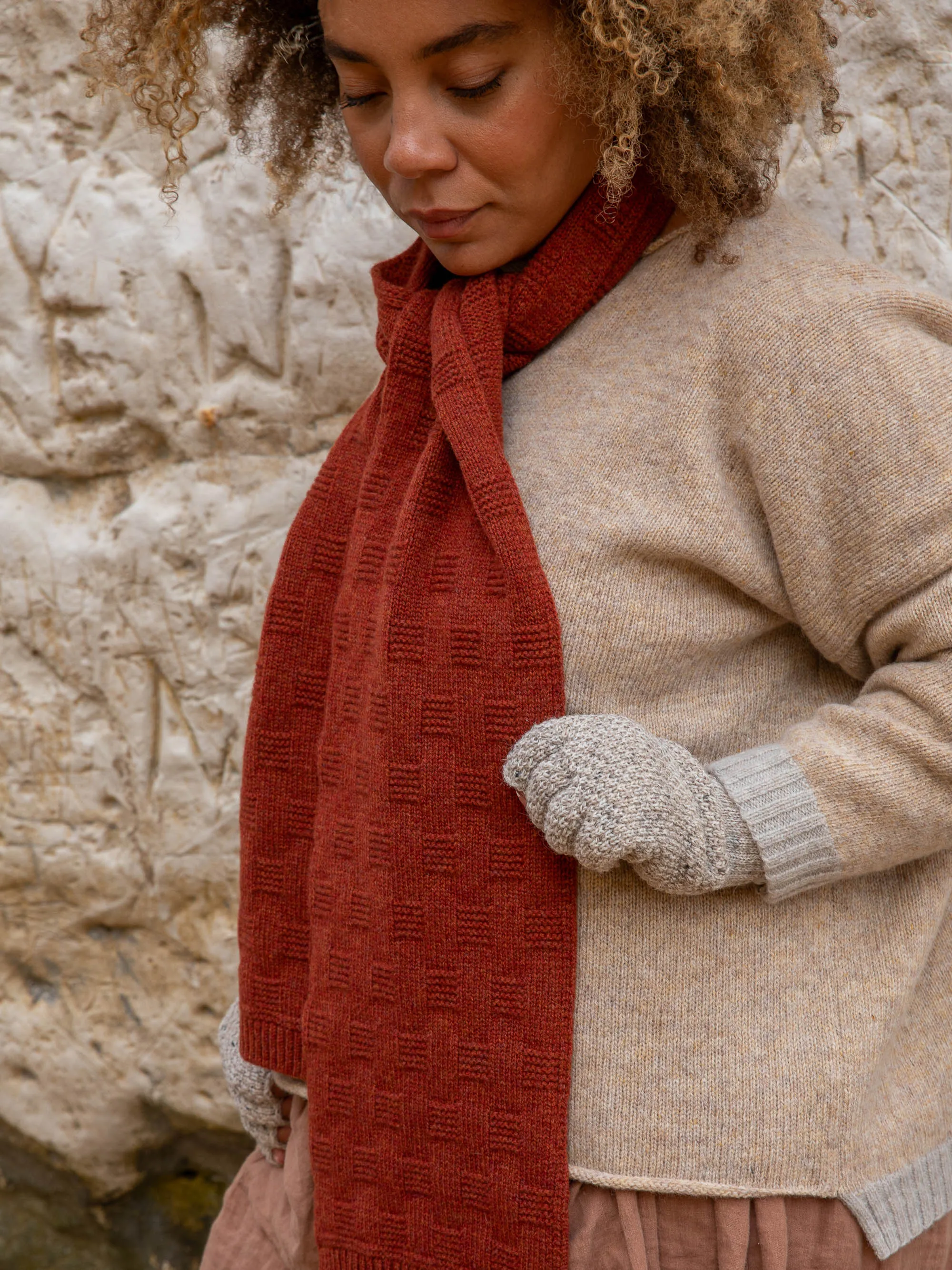 Garter Stitch Scarf | Rust