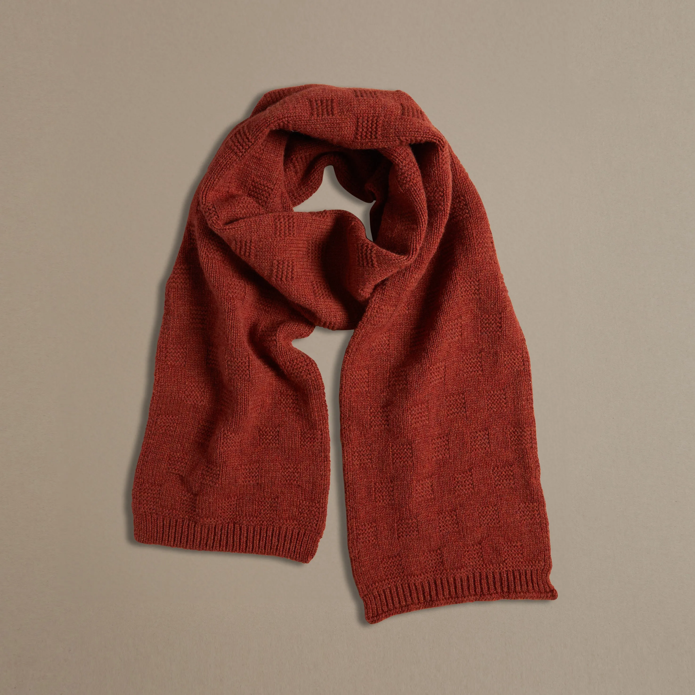 Garter Stitch Scarf | Rust