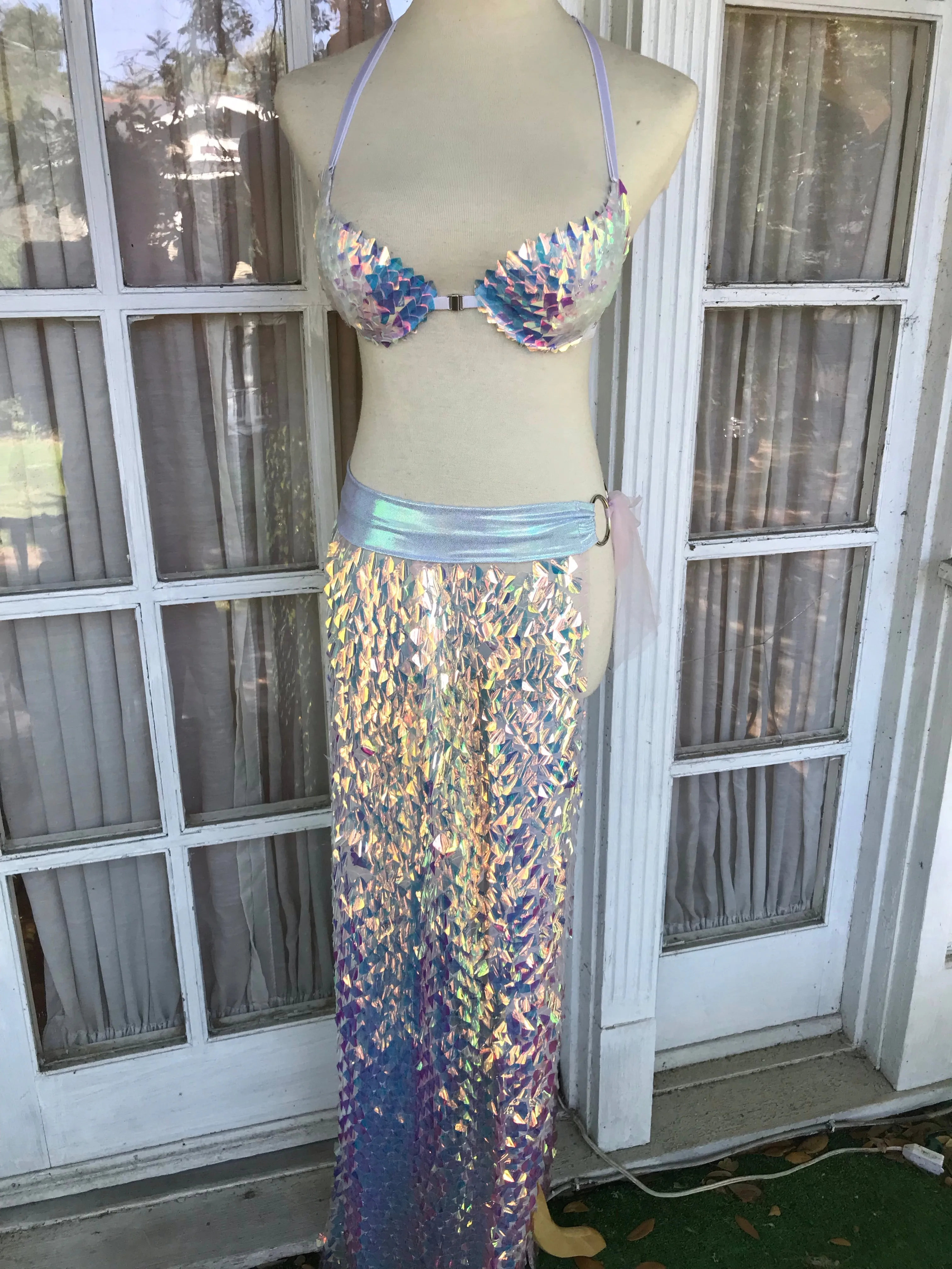 Geometric Sequin Maxi Skirt - S/M