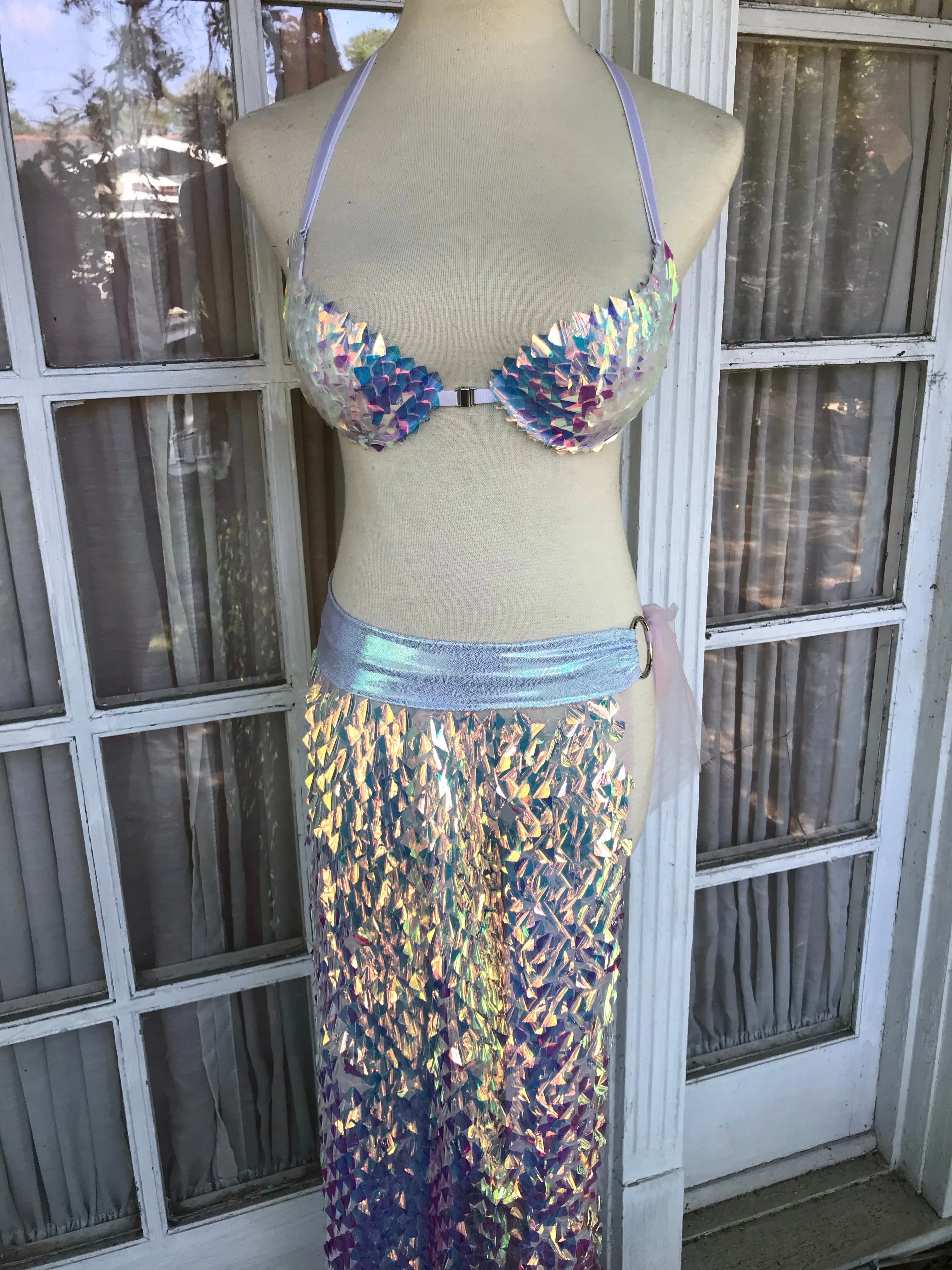 Geometric Sequin Maxi Skirt - S/M