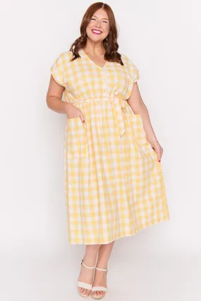 Georgie Yellow Gingham Dress