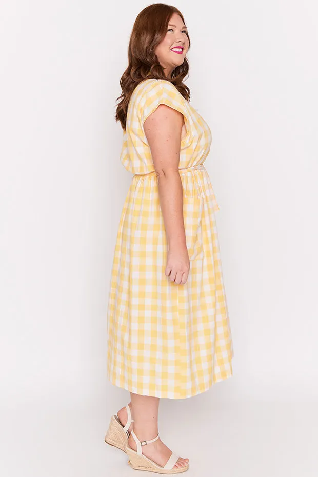 Georgie Yellow Gingham Dress