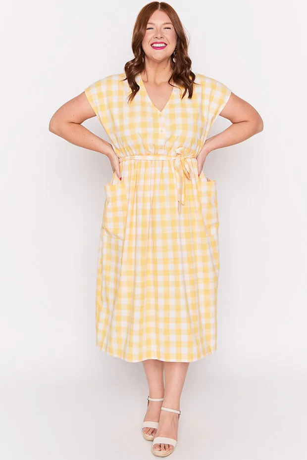 Georgie Yellow Gingham Dress