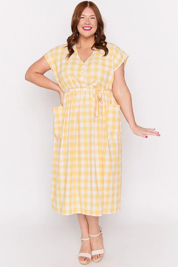 Georgie Yellow Gingham Dress