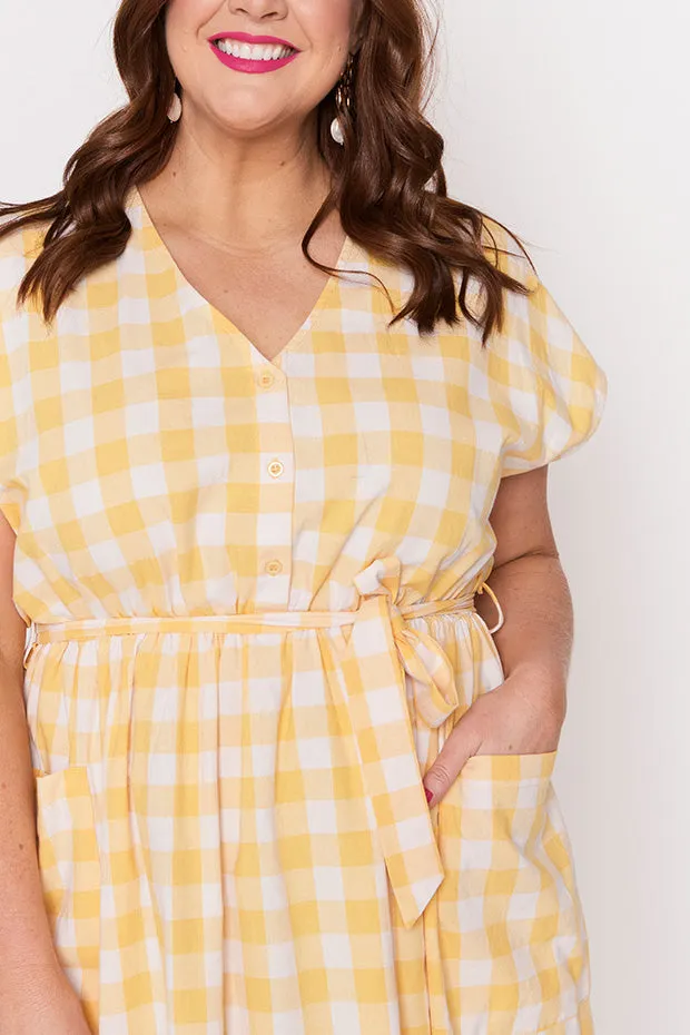 Georgie Yellow Gingham Dress