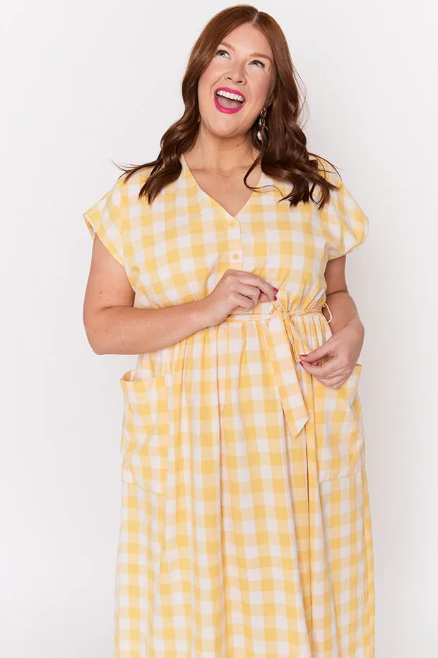 Georgie Yellow Gingham Dress