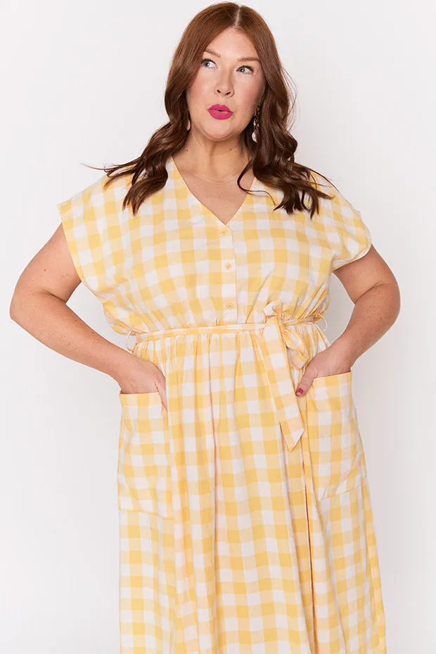 Georgie Yellow Gingham Dress