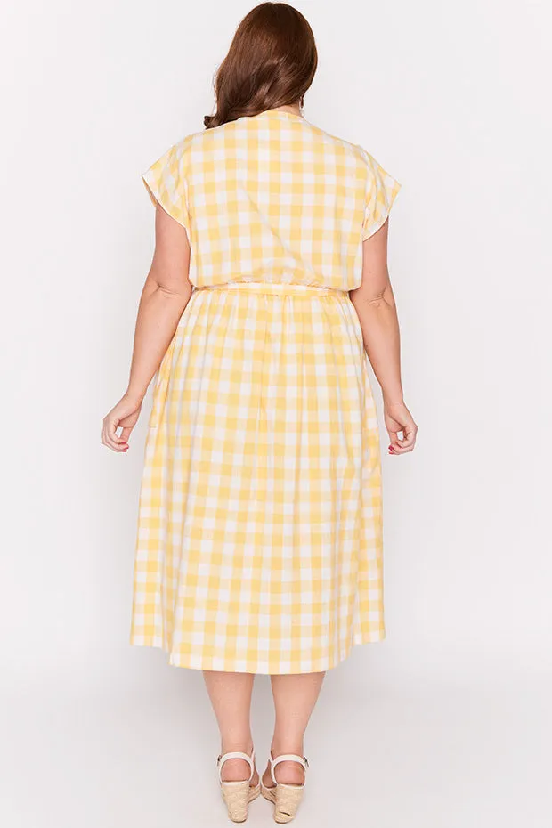 Georgie Yellow Gingham Dress