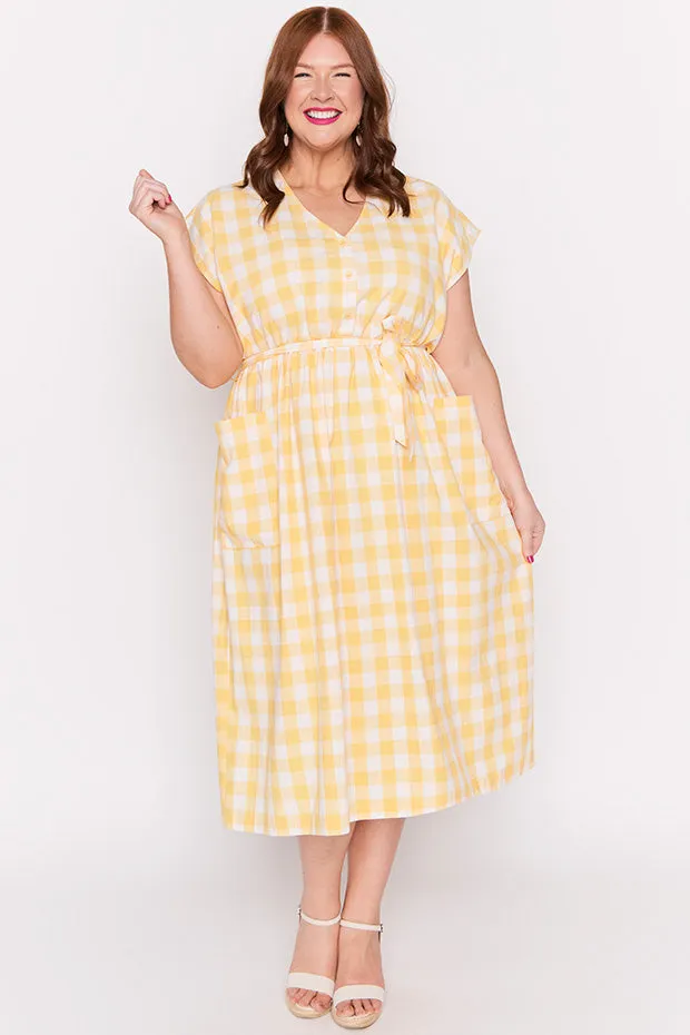 Georgie Yellow Gingham Dress