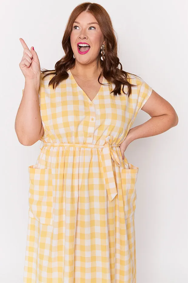 Georgie Yellow Gingham Dress