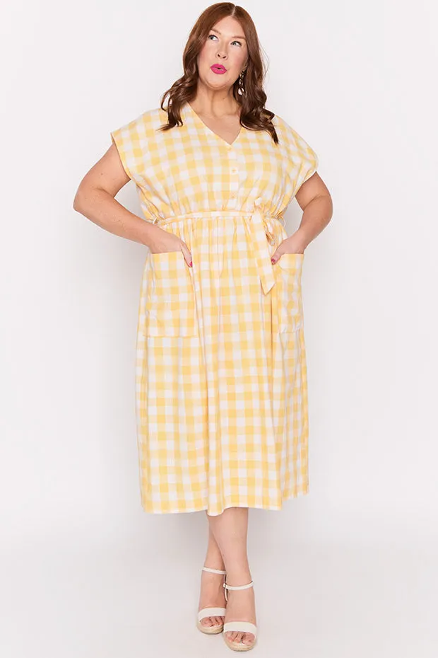 Georgie Yellow Gingham Dress