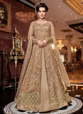 Golden All Multi Embroidered Designer Lehenga/Pants Suit