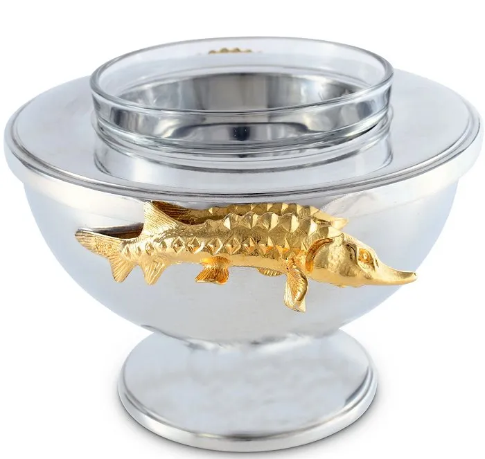 Golden Sturgeon Caviar Server