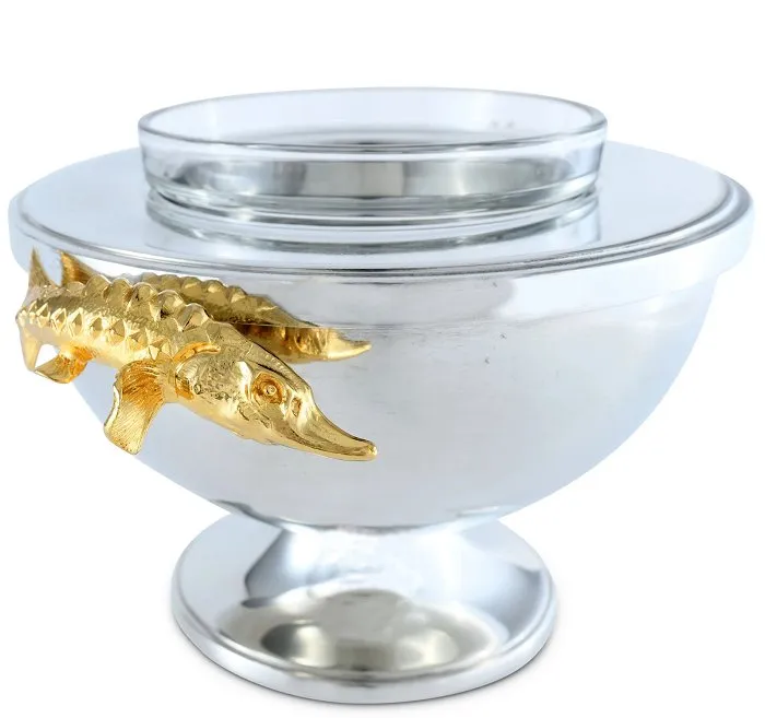 Golden Sturgeon Caviar Server