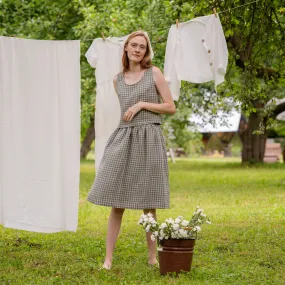 Green Gingham Midi Skirt Sophia