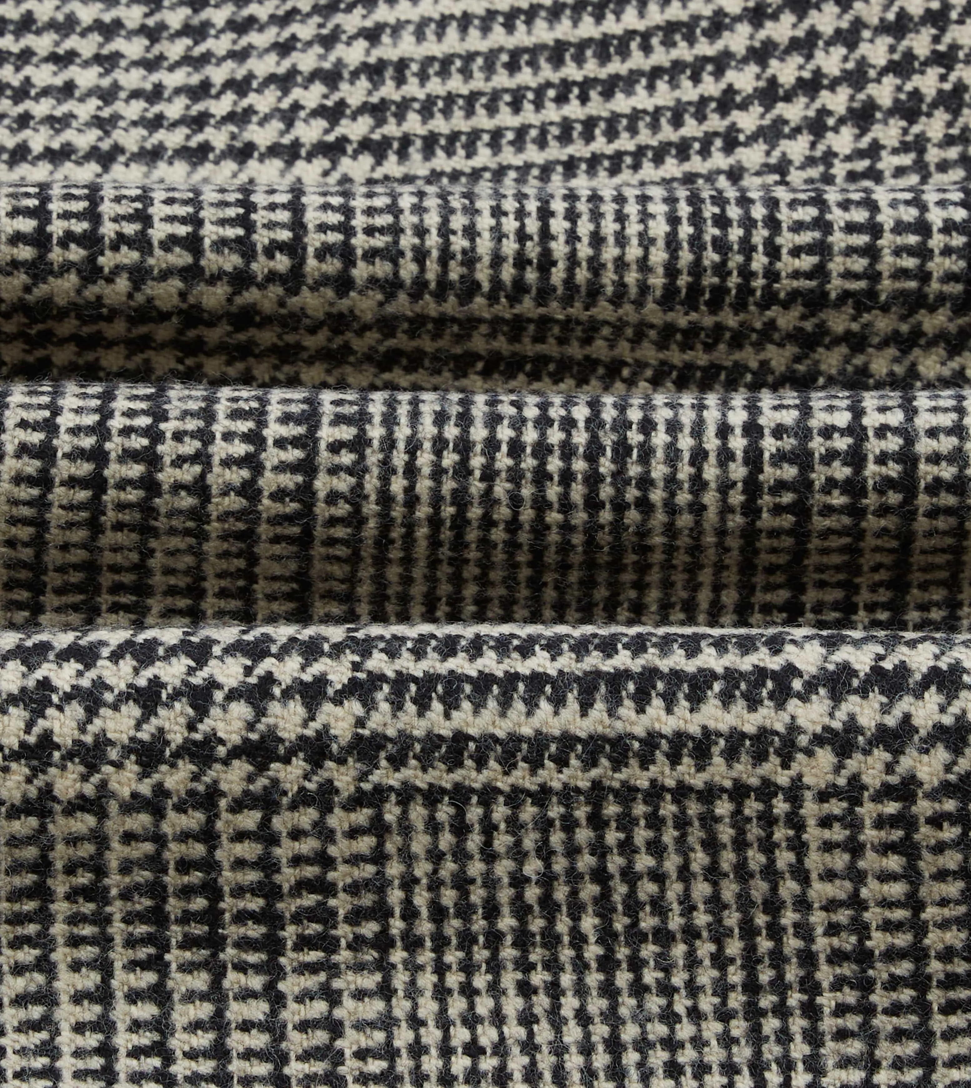 Grey Prince of Wales Check Wool Raglan Coat