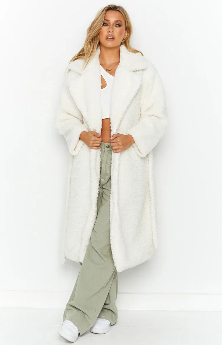 Harlen White Teddy Coat