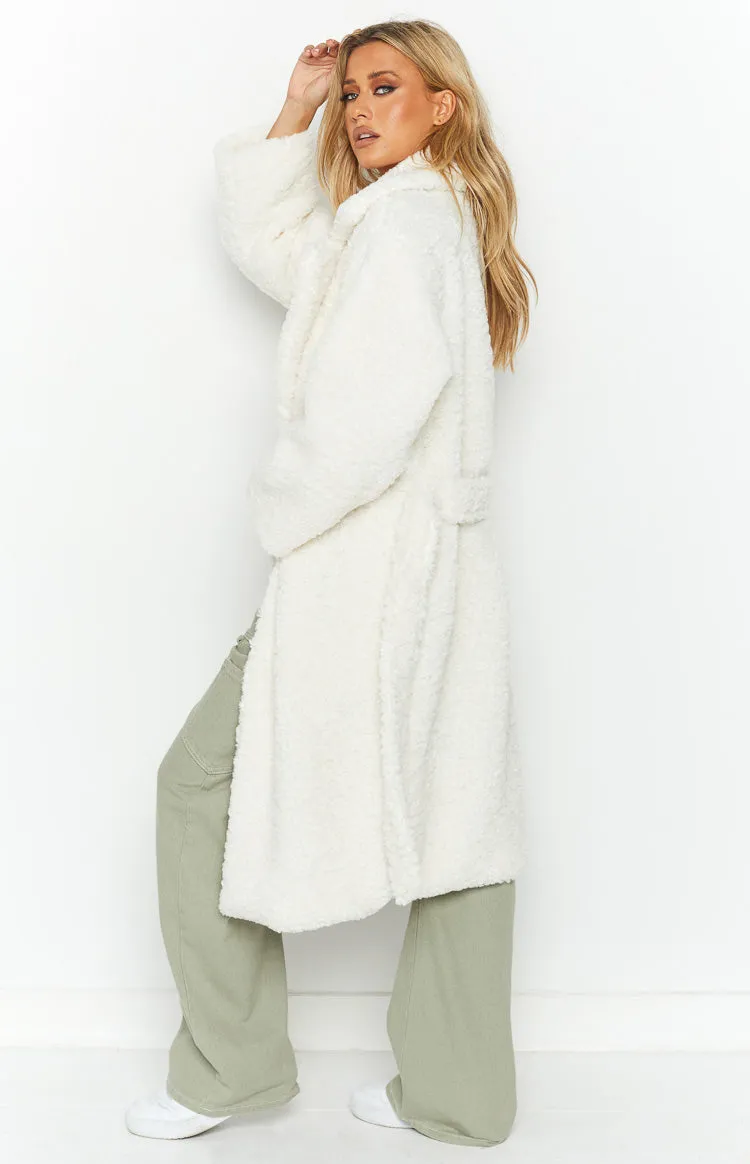 Harlen White Teddy Coat