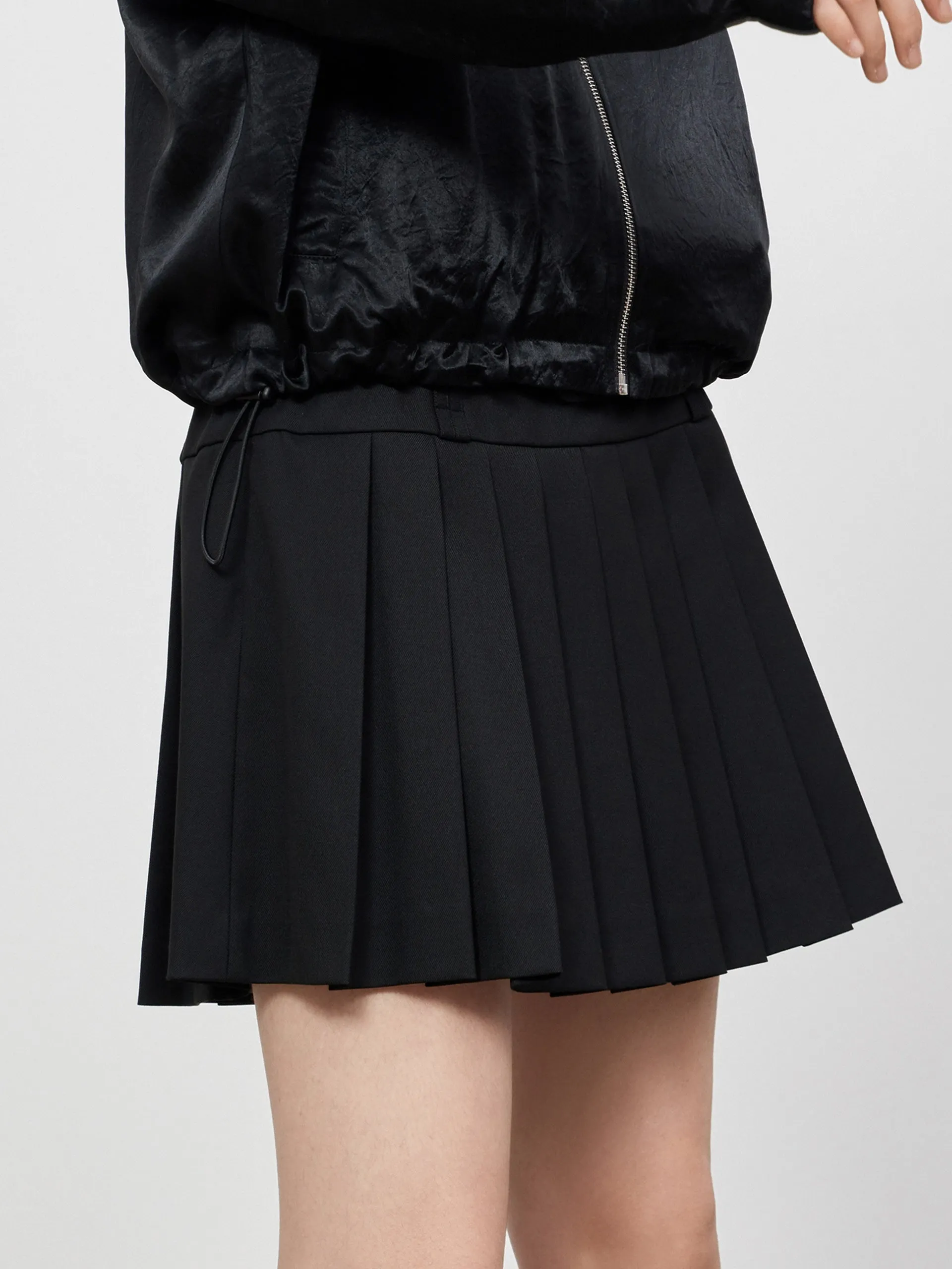 HOT SALE High Waist Pleated Skirt with Belt