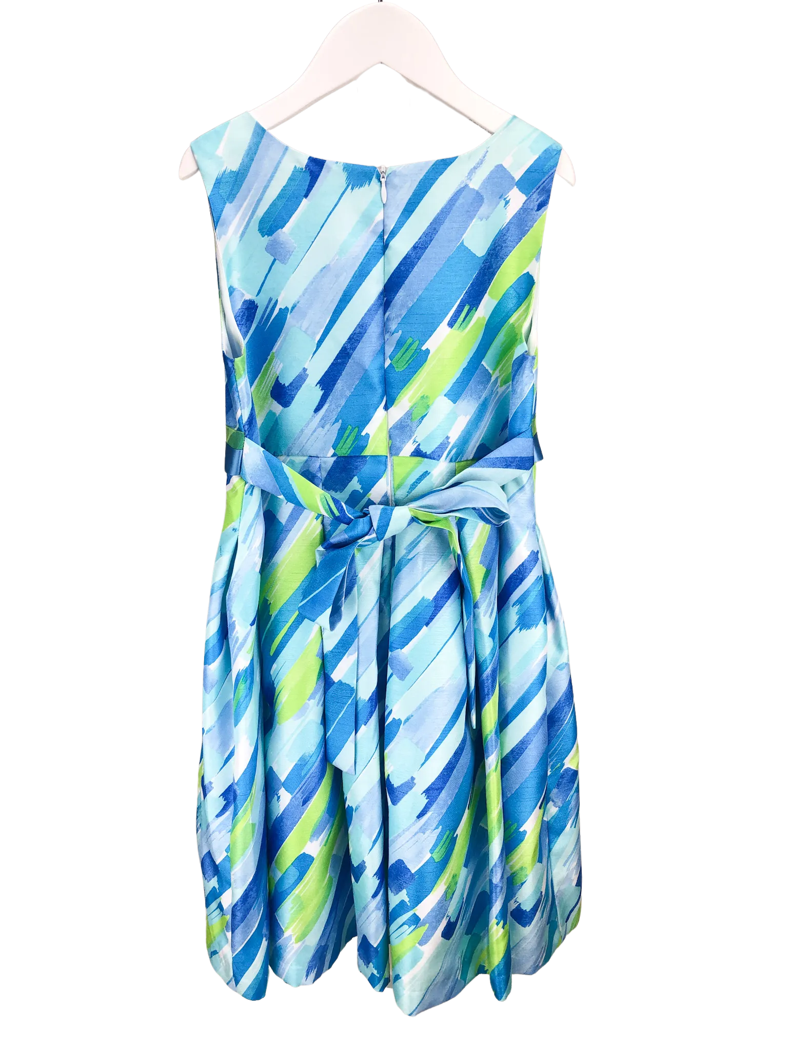 Iris & Ivy, Girls' Brushstroke Print Party Dress, Blue/Green, Size 10