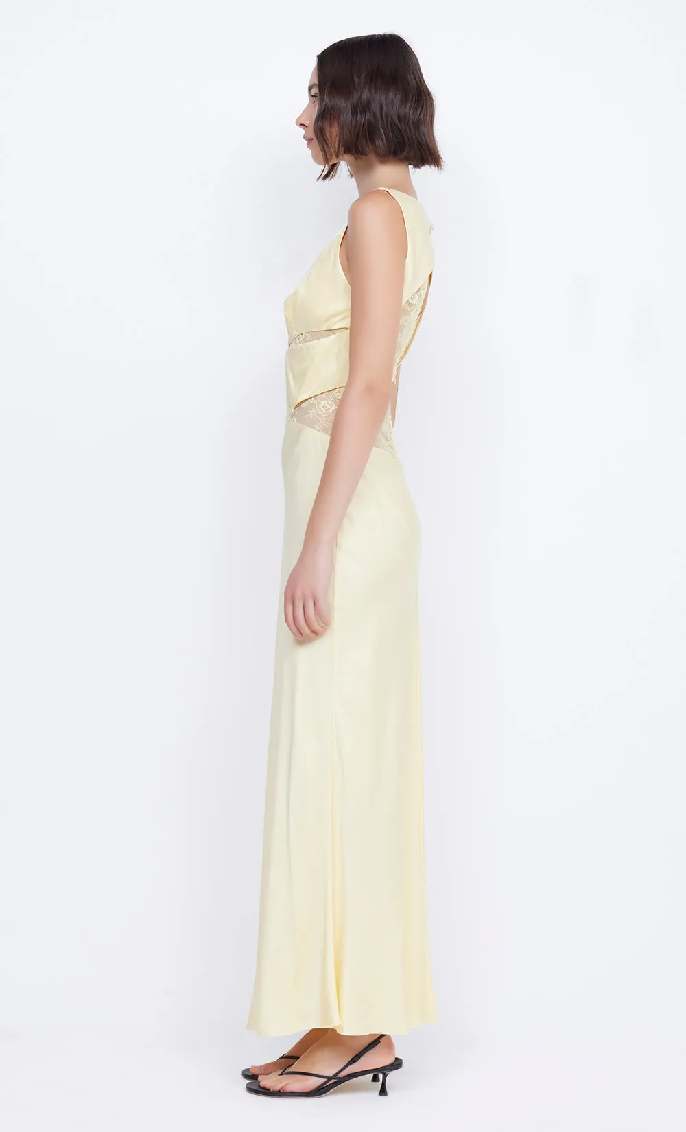 JULIETTE V NECK MAXI DRESS - BUTTER YELLOW