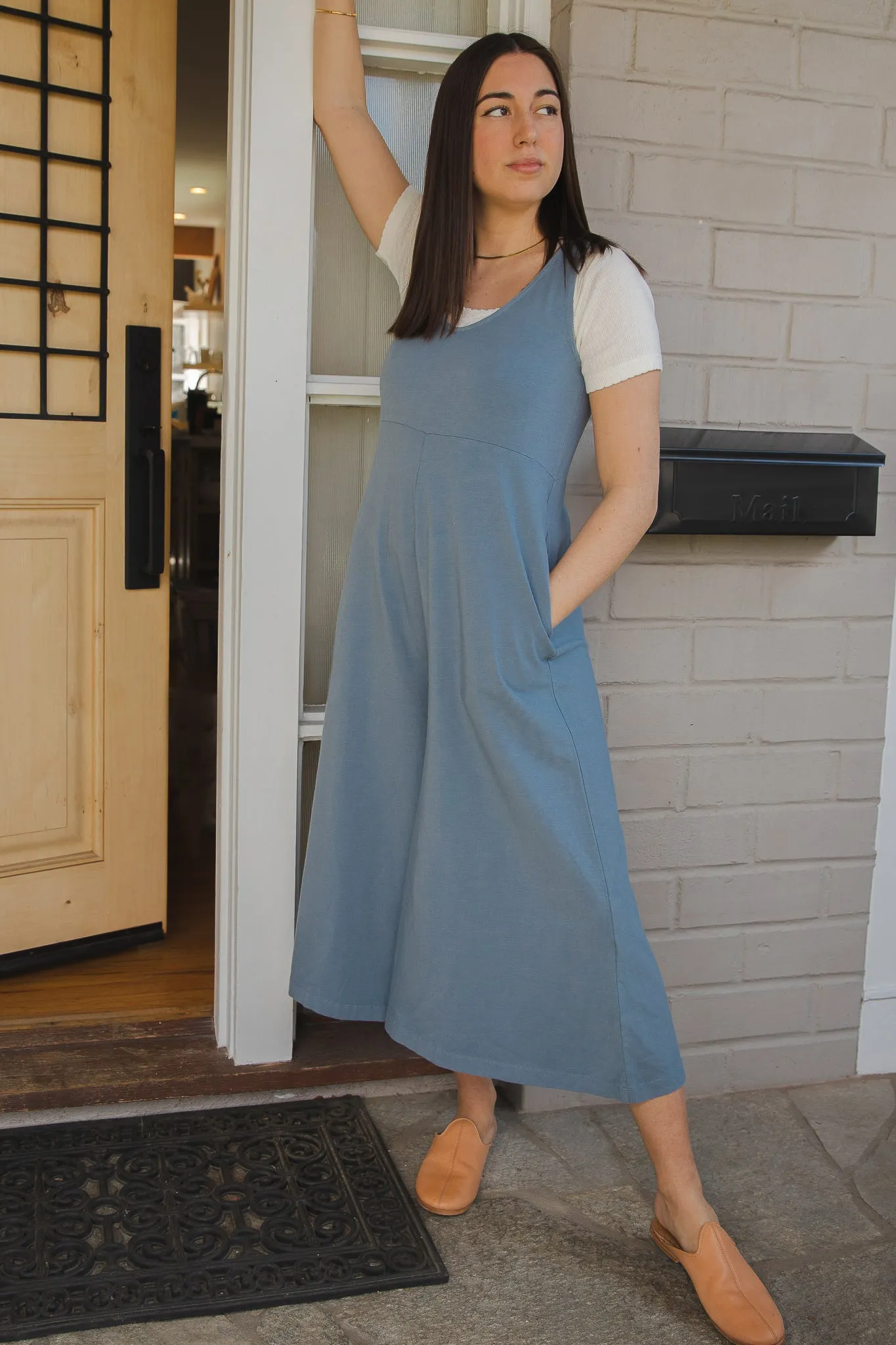 Lakeside Wide Leg Jumpsuit - Dusty Blue