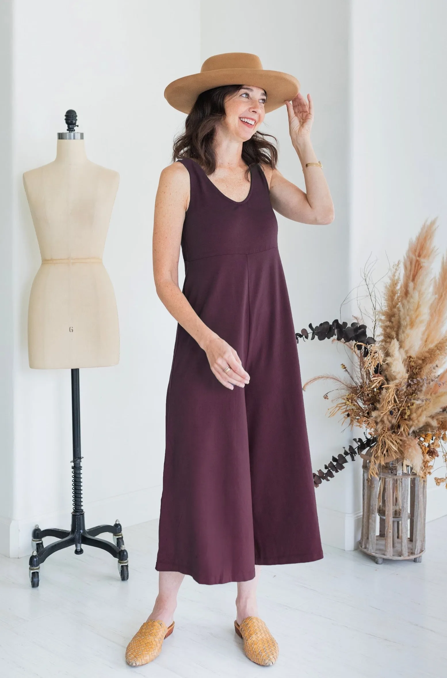 Lakeside Wide Leg Jumpsuit - Maroon